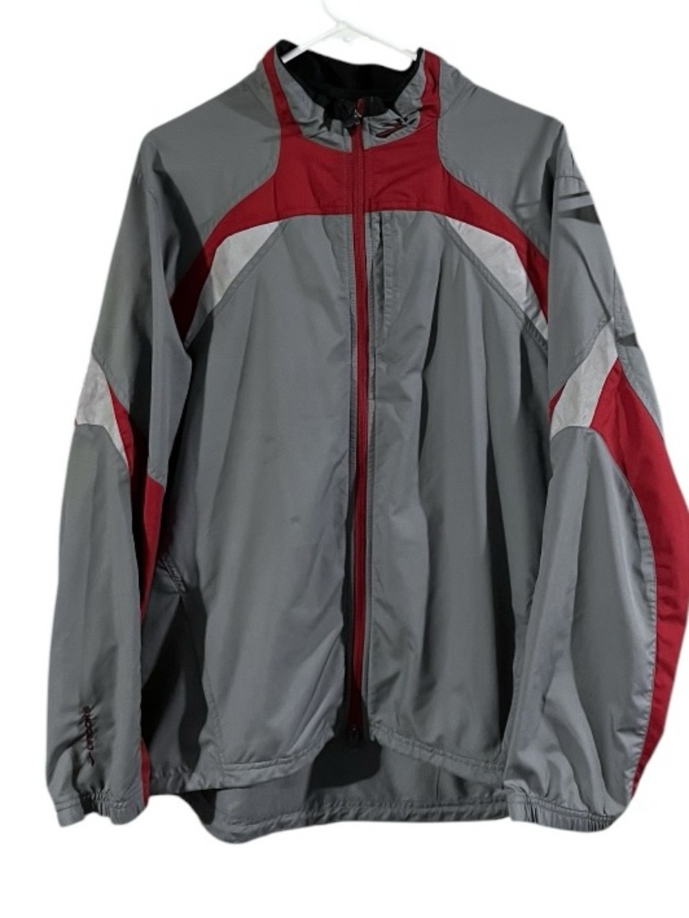 EUC Brooks Men's Lightweight Jacket in Gray, Black and Red Sz L